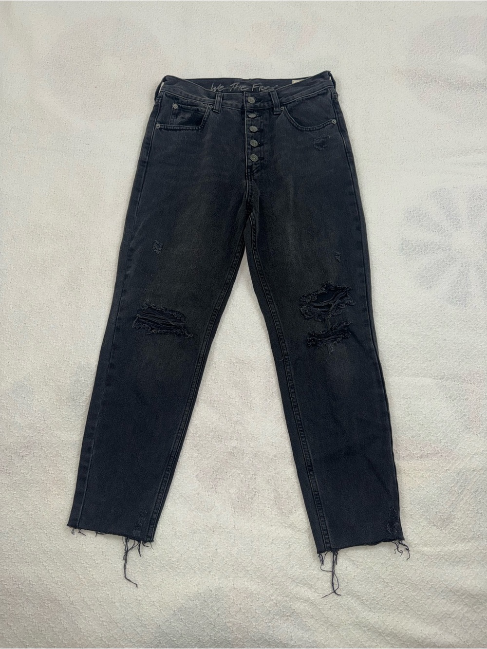 Free People We the Free Distressed High Rise Skinny Jeans